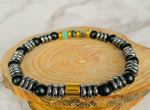 Personalised African Turquoise Onyx Hematite Bracelets