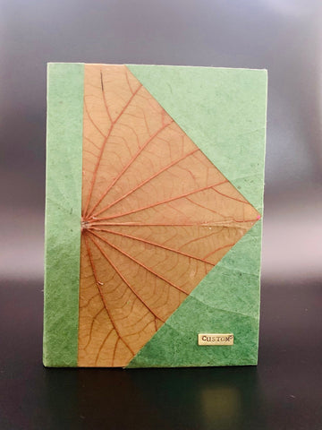 Personalised Natural Dry Leaf Cover Journal / Notebook - Konmay London