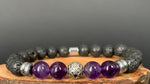 Amethyst Lavarock Hematite Endless Knots Charm Beads Mens Bracelets - Konmay London
